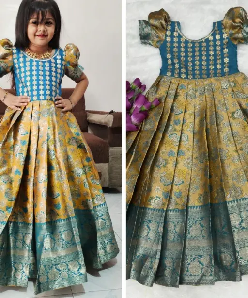 Wedding Wear Silk Small Girls Gown
