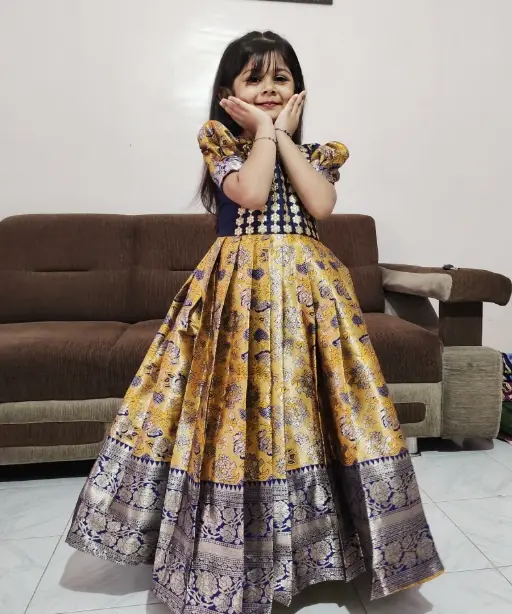 Wedding Wear Silk Small Girls Gown