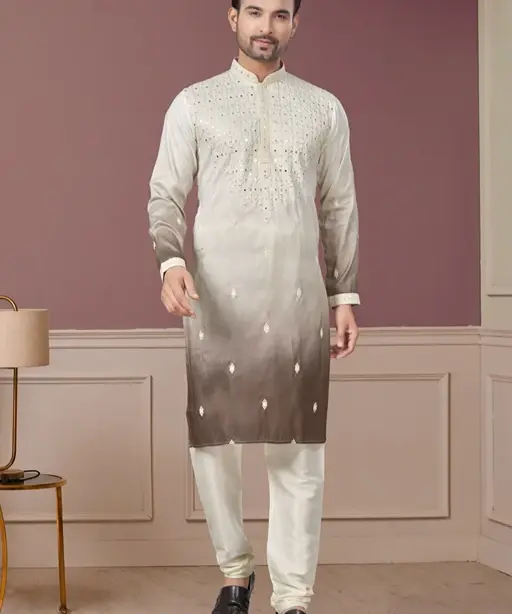 Buy Wedding Wear Men's Embroidery Kurta Set
