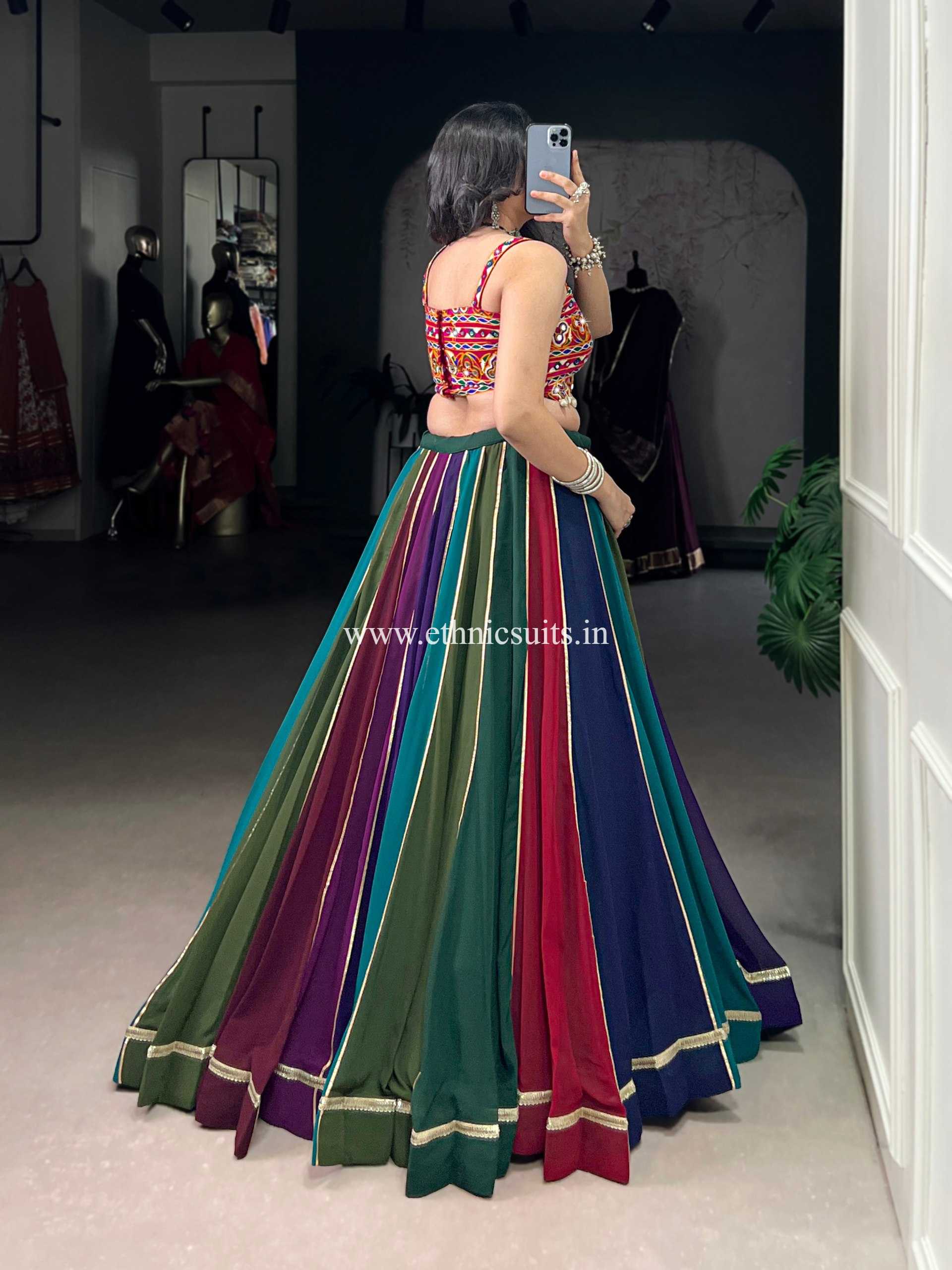 Dark Shade Multi Color Chaniya Choli - Image 6