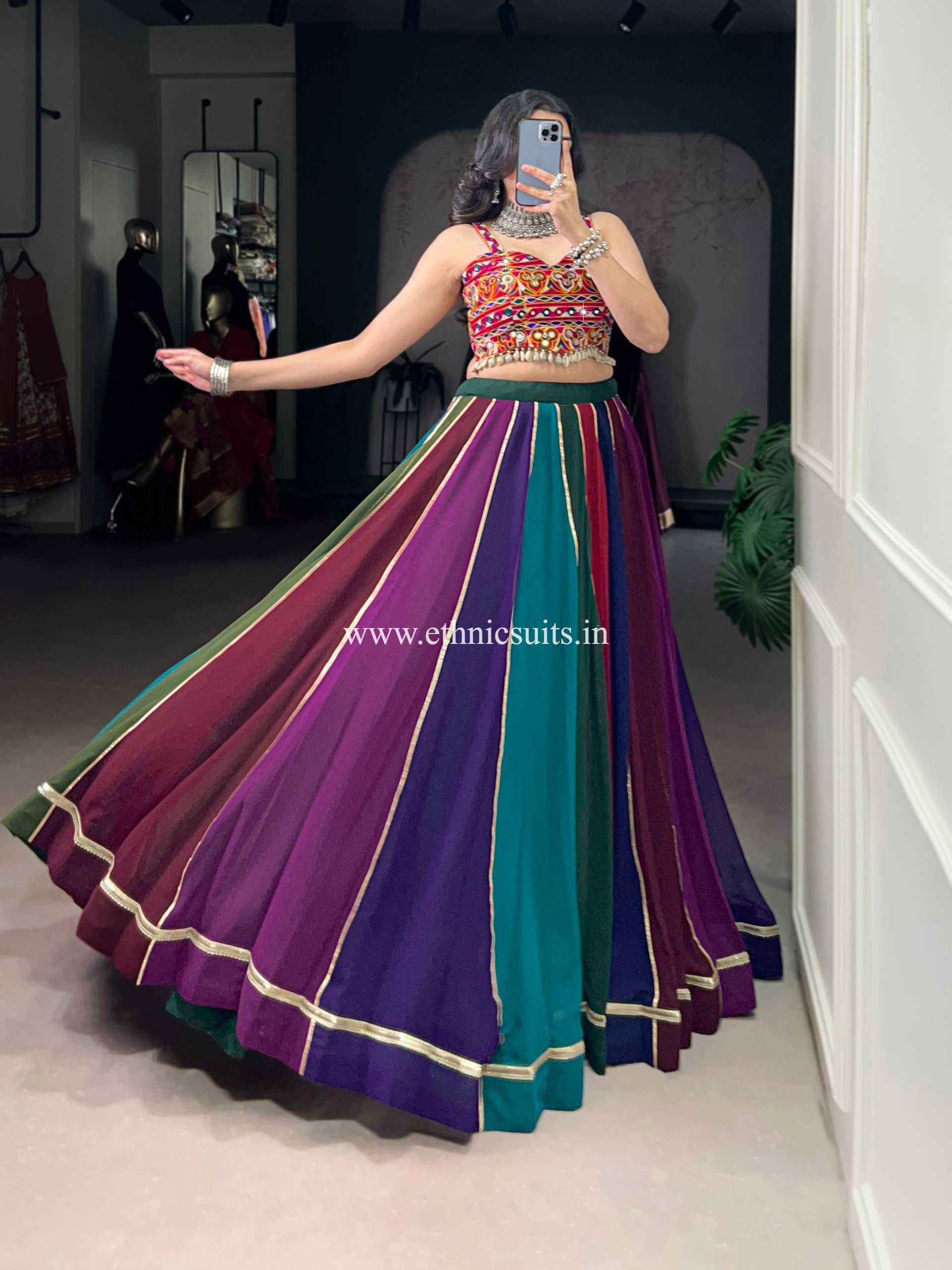 Dark Shade Multi Color Chaniya Choli - Image 4