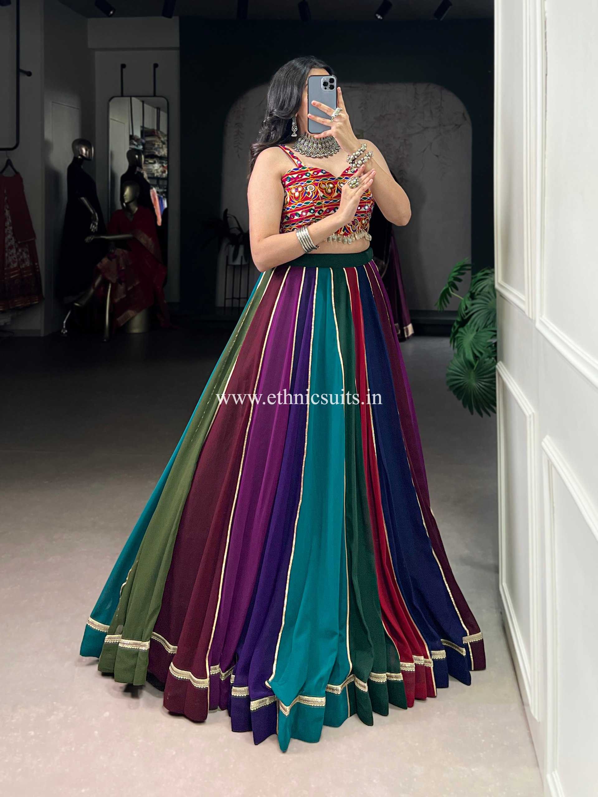 Dark Shade Multi Color Chaniya Choli - Image 3