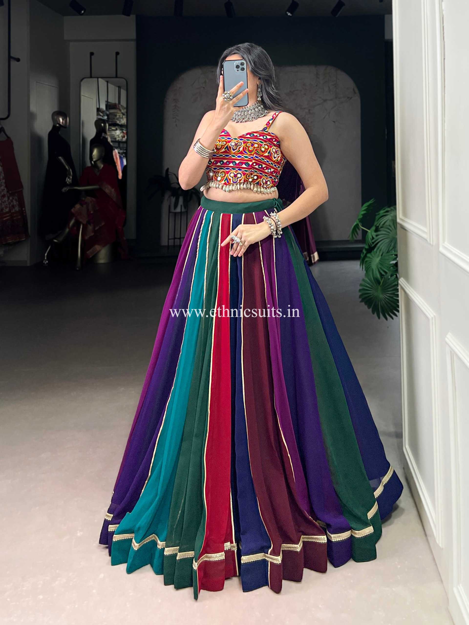 Dark Shade Multi Color Chaniya Choli - Image 2