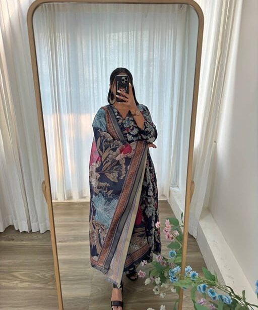 Angrakha Pattern Gown with Dupatta