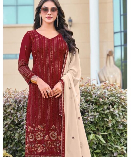Buy Red Pakistani Straight Suit