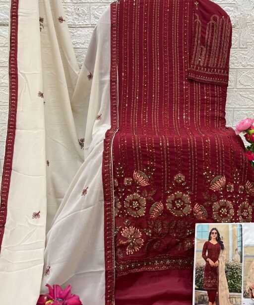 Buy Red Pakistani Straight Suit