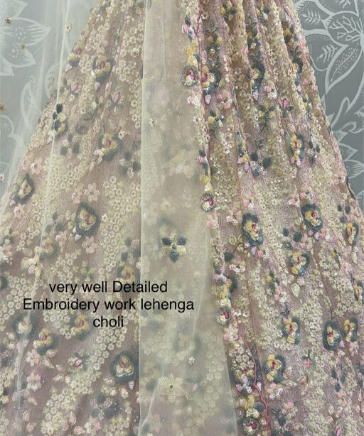 Floral Embroidery Bridal Net Lehenga Choli