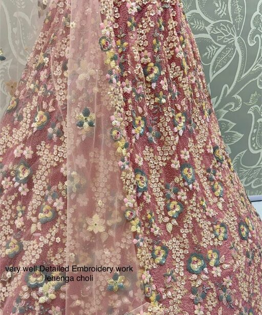 Floral Embroidery Bridal Net Lehenga Choli