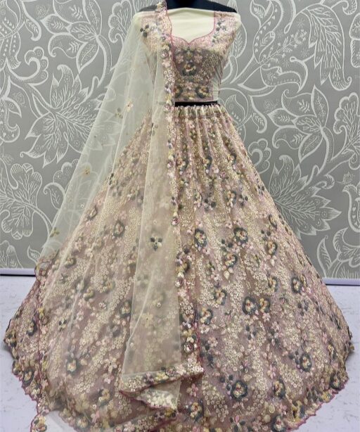 Floral Embroidery Bridal Net Lehenga Choli