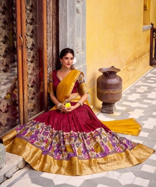 Kalamkari Printed Wedding Lehenga Choli