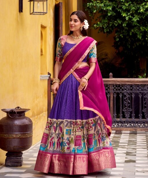 Kalamkari Printed Wedding Lehenga Choli