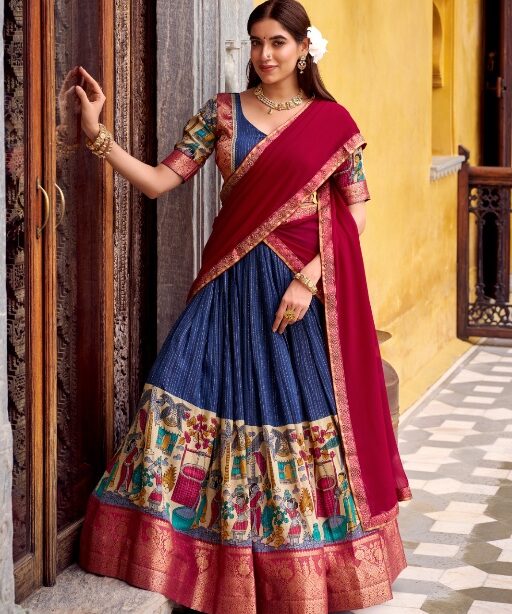 Kalamkari Printed Wedding Lehenga Choli
