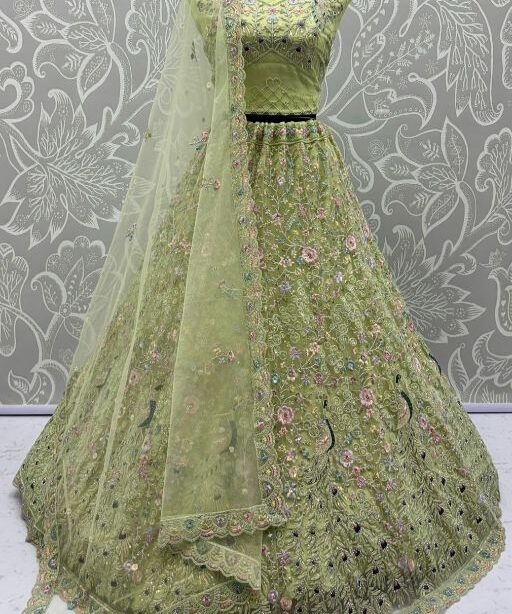 Peacock Embroidery Worked Bridal Lehenga Choli