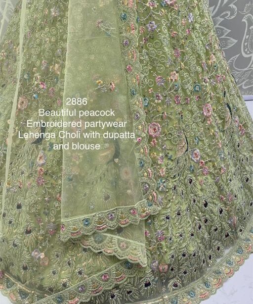 Peacock Embroidery Worked Bridal Lehenga Choli