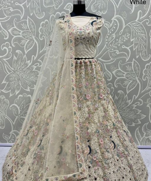 Peacock Embroidery Worked Bridal Lehenga Choli