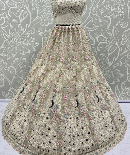 Peacock Embroidery Worked Bridal Lehenga Choli