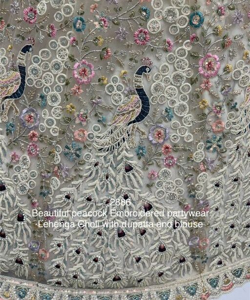 Peacock Embroidery Worked Bridal Lehenga Choli