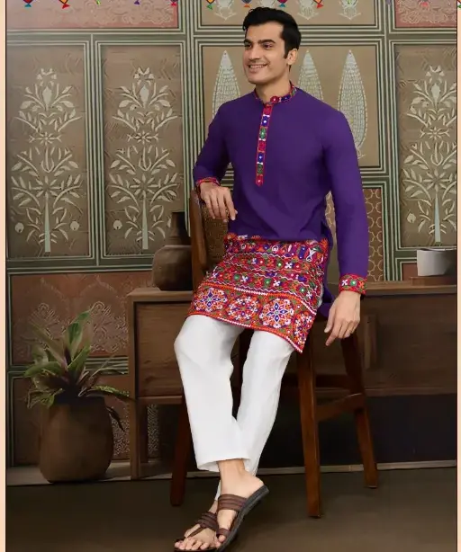 Traditional Men's Navratri Kurta Ijar