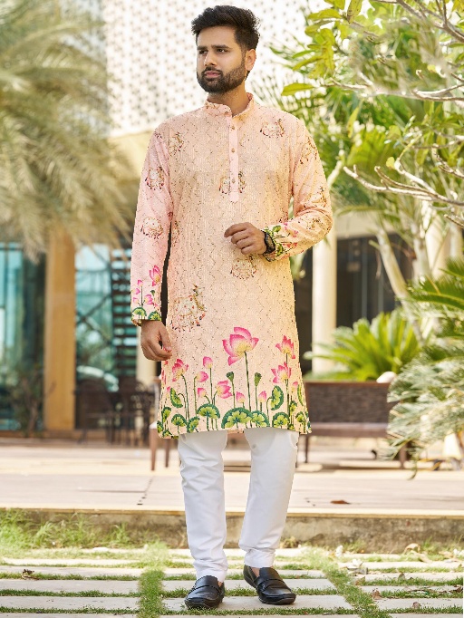 Wedding Wear Traditional Men's Embroidery Kurta