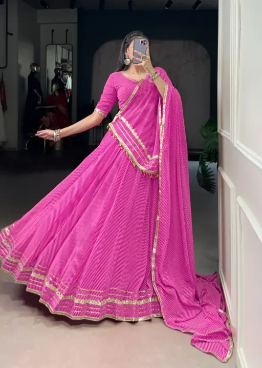 Bandhani Printed 7 Mtr Chaniya Choli For Navratri