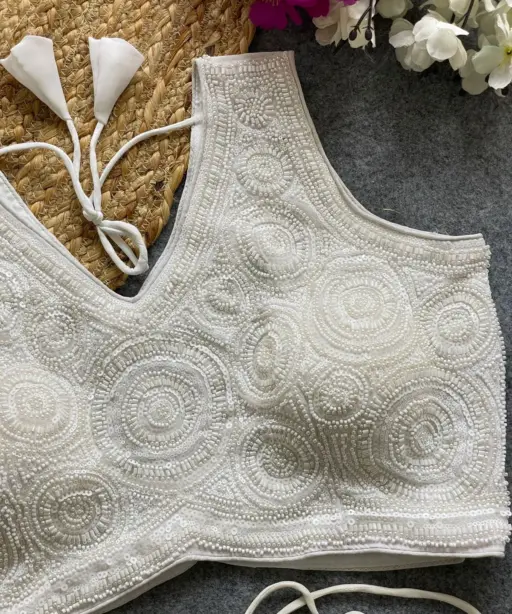 Bridal Handwork Blouse With Beads Work
