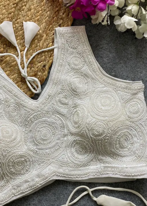 Bridal Handwork Blouse With Beads Work