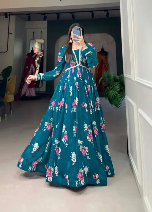 Floral Georgette Party Gown