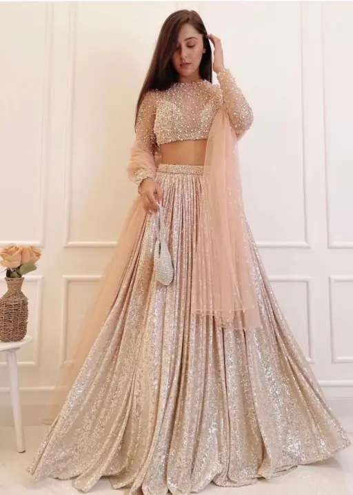 Most Beautiful Pearl Work Wedding Lehenga