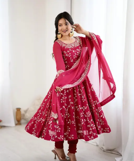 Red Wedding Anarkali Gown
