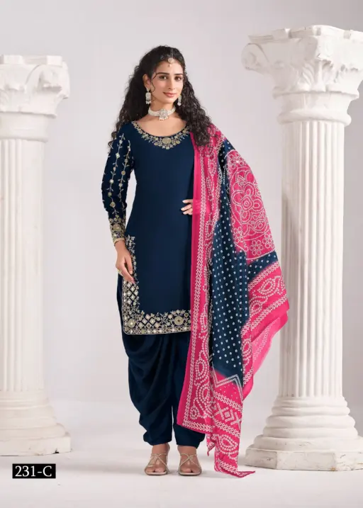 Stylish Patiala Suit with Bandhni Dupatta