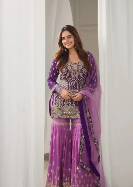 Aisha Khan Inspired Sharara Suit