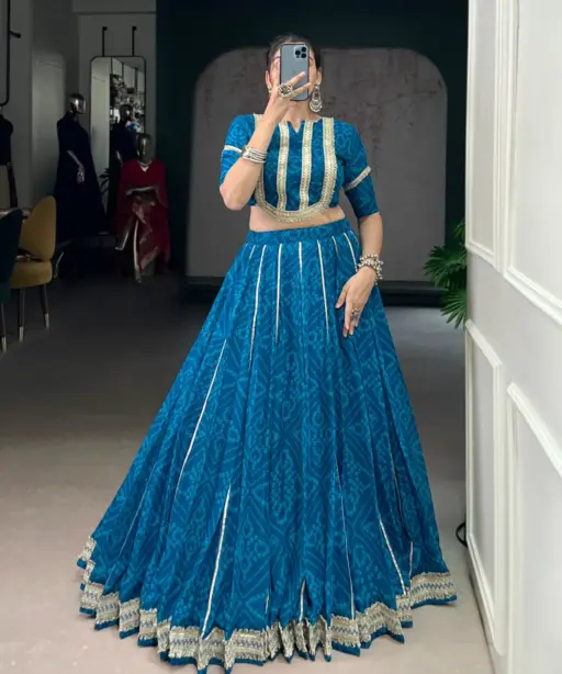 Bandhani Printed 8 mtr Flair Lehenga Choli