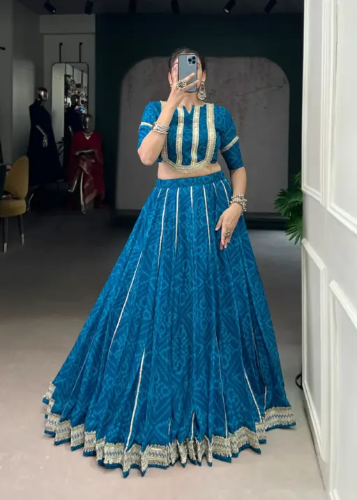 Bandhani Printed 8 mtr Flair Lehenga Choli