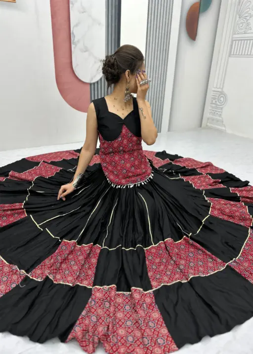 Buy Black Ajrakh Printed Chaniya Choli