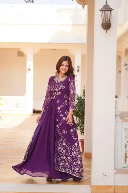 Buy Fancy Indo Western with Shrug