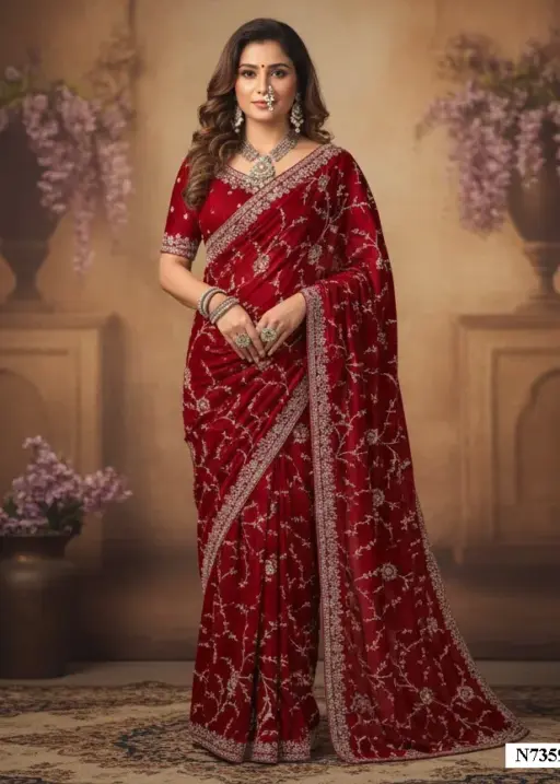 Buy Red Bridal Saree