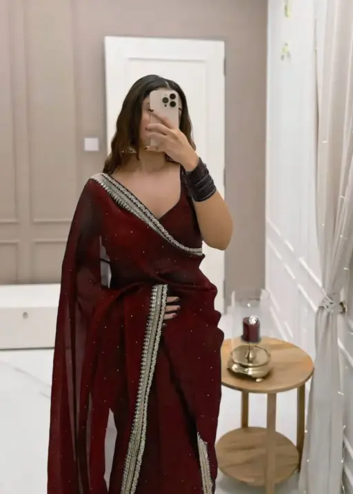 Diwali Wear Organza Border Readymade Saree