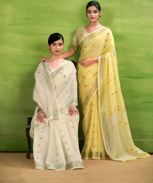 Festival Wear Linen Saree