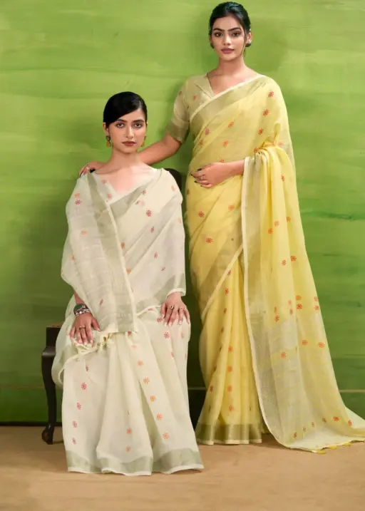 Festival Wear Linen Saree