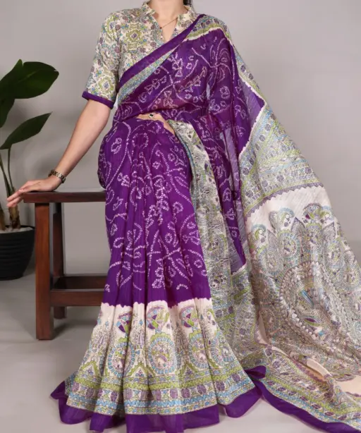 Festive Special Bandhni Printed Silk Saree