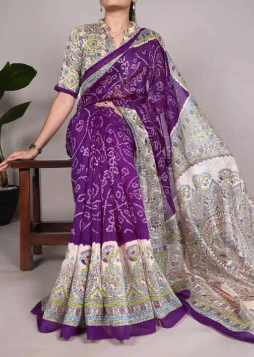 Festive Special Bandhni Printed Silk Saree