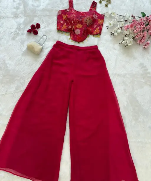 Festive Special Croptop with Plazzo