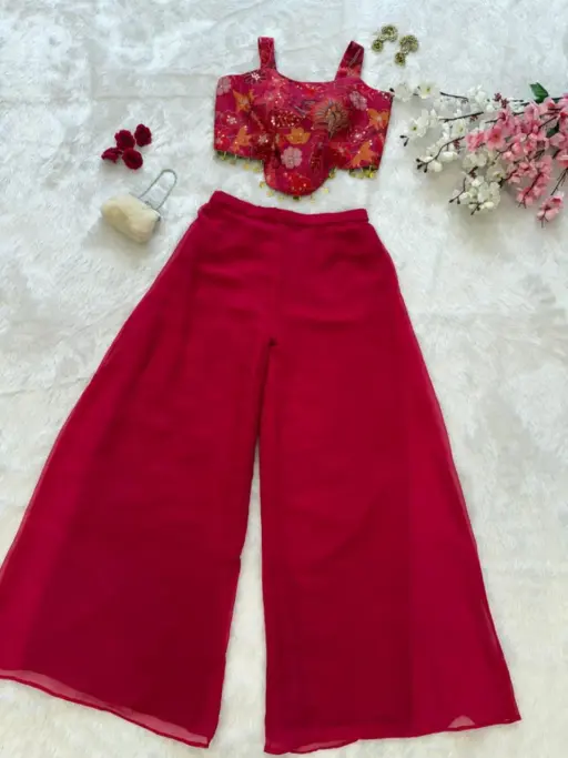 Festive Special Croptop with Plazzo