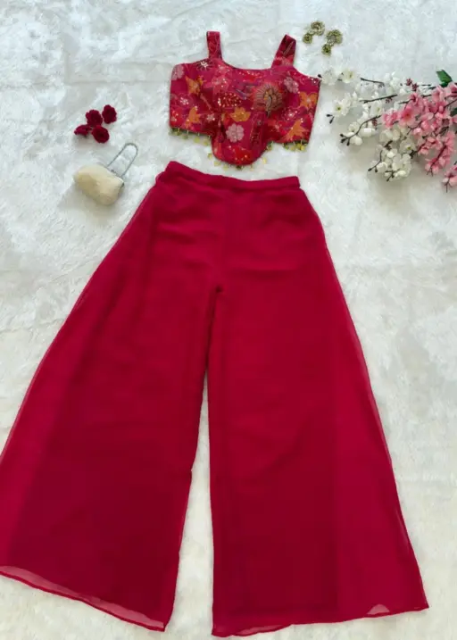 Festive Special Croptop with Plazzo