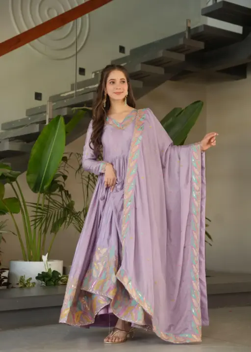 Festive Special Readymade Gown with Dupatta