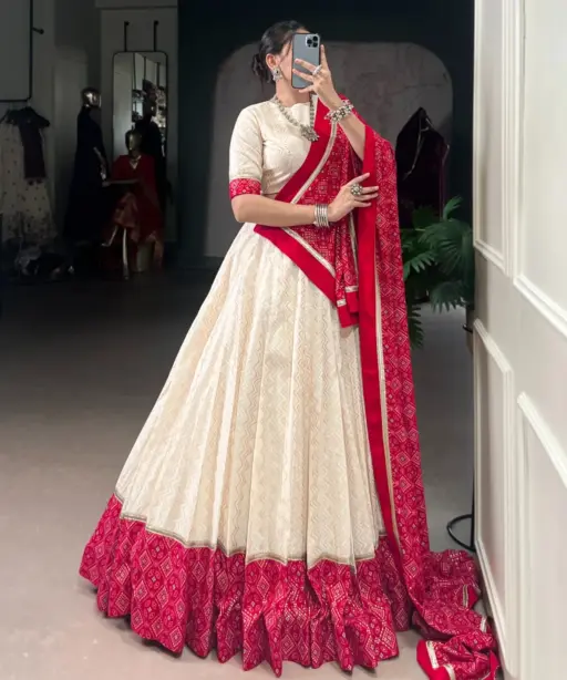 Festive Wear Lehenga Choli with Bandhani Dupatta