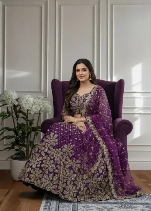 Festive Wear Net Lehenga Choli