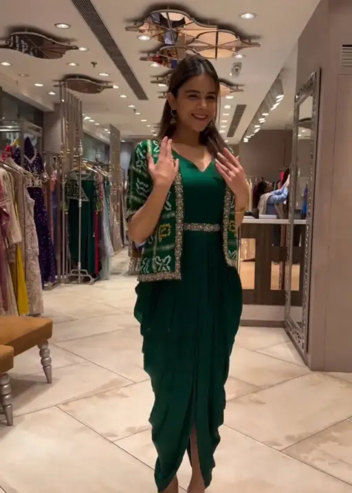 Festive wear One Piece Cowl Dress with Shrug