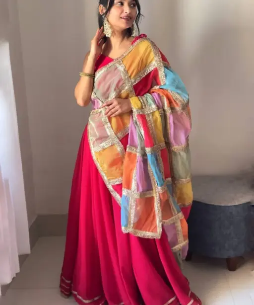 Festive Wear Readymade Red Lehenga