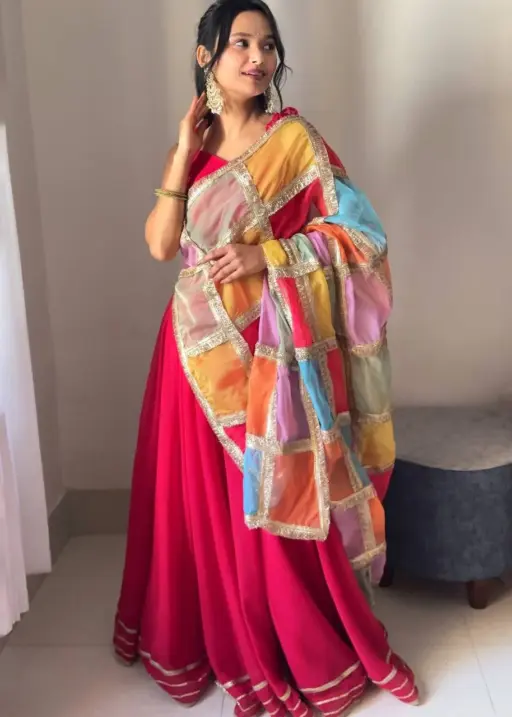 Festive Wear Readymade Red Lehenga